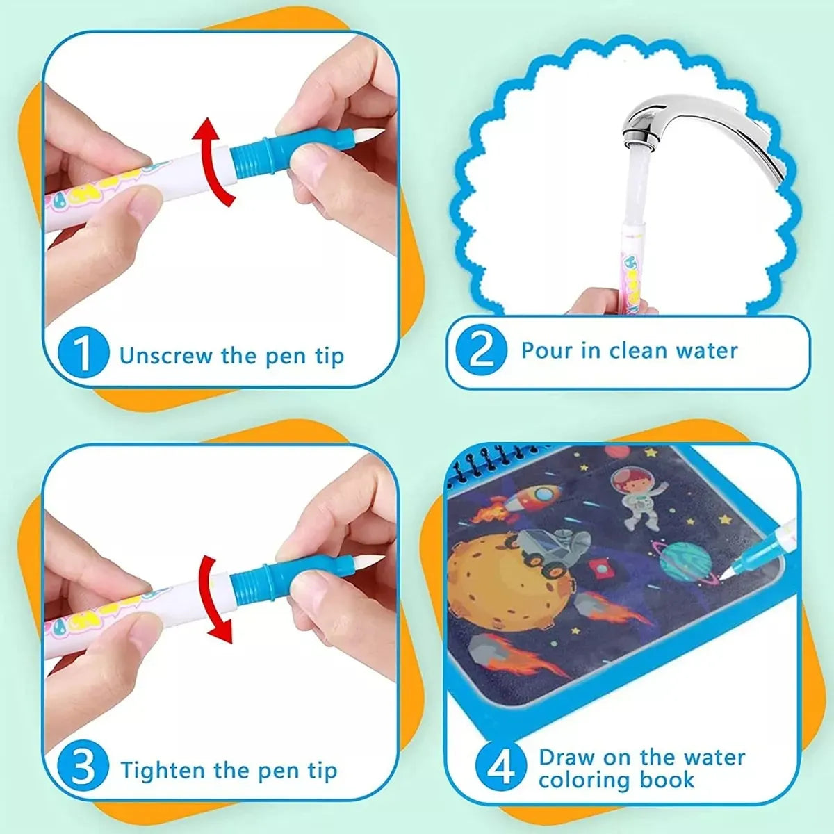 LIBRO MAGICO PINTURA AL AGUA